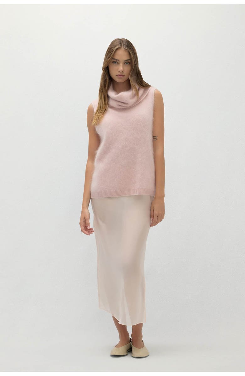 NAKED CASHMERE Chiara Sleeveless Turtleneck Sweater, Main, color, Peony