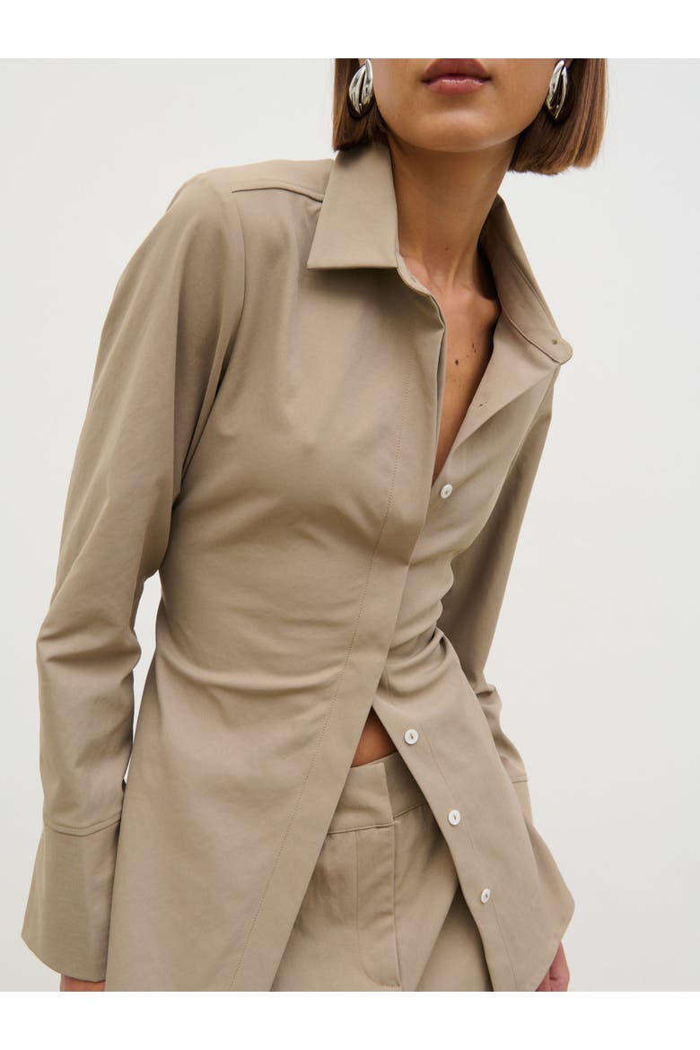 Myley Cinched Shirt, Alternate, color, Taupe