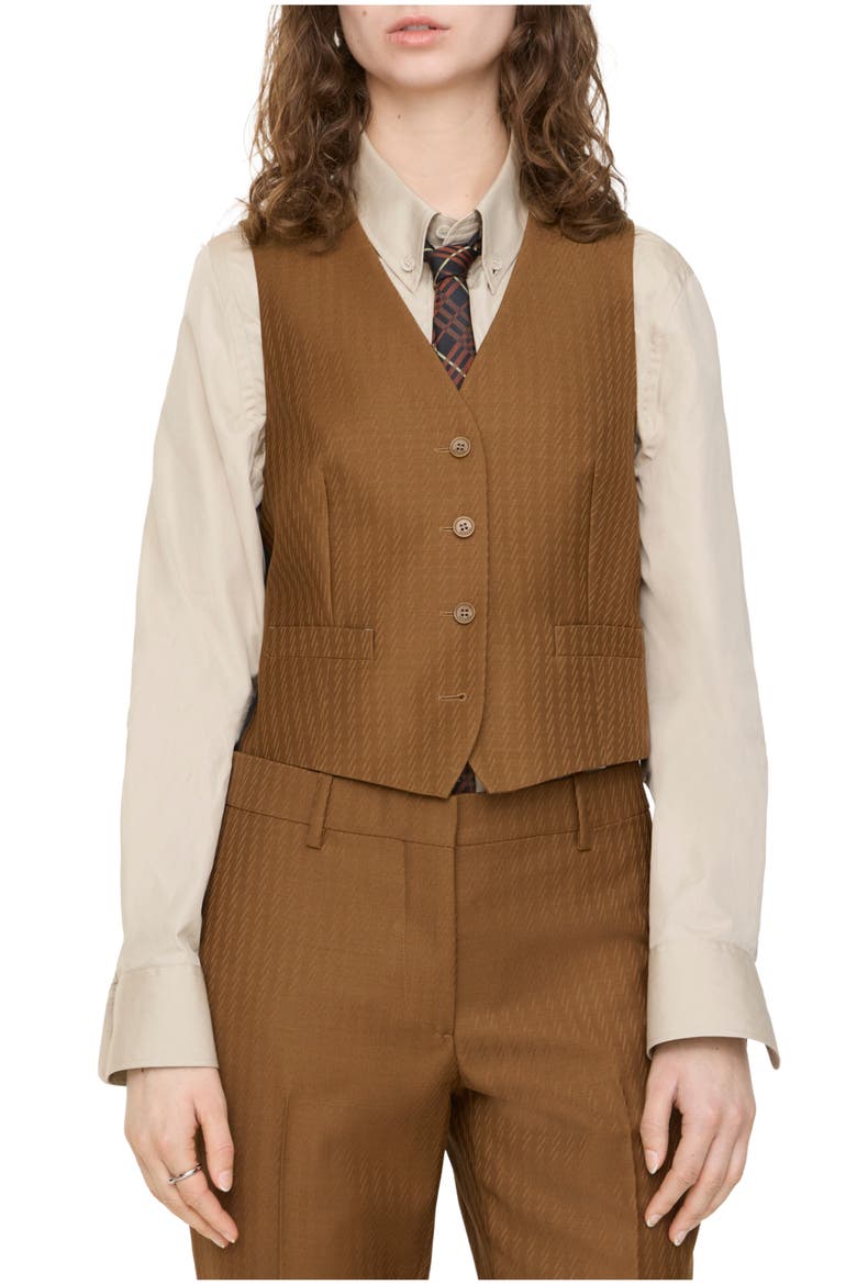 Wool Mohair Waistcoat, Main, color, Hazelnut brown