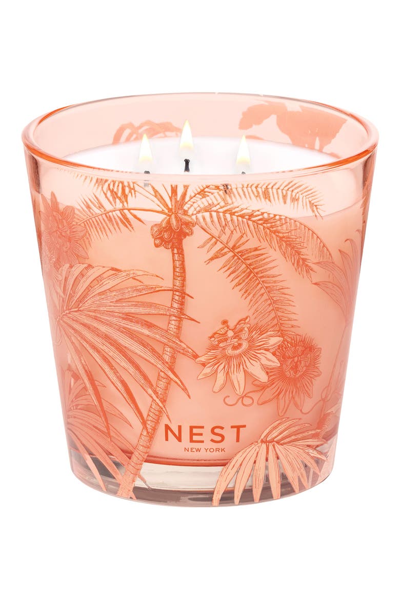 Something Tropical Decorative Three-Wick Scented Candle, Alternate, color, NO COLOR