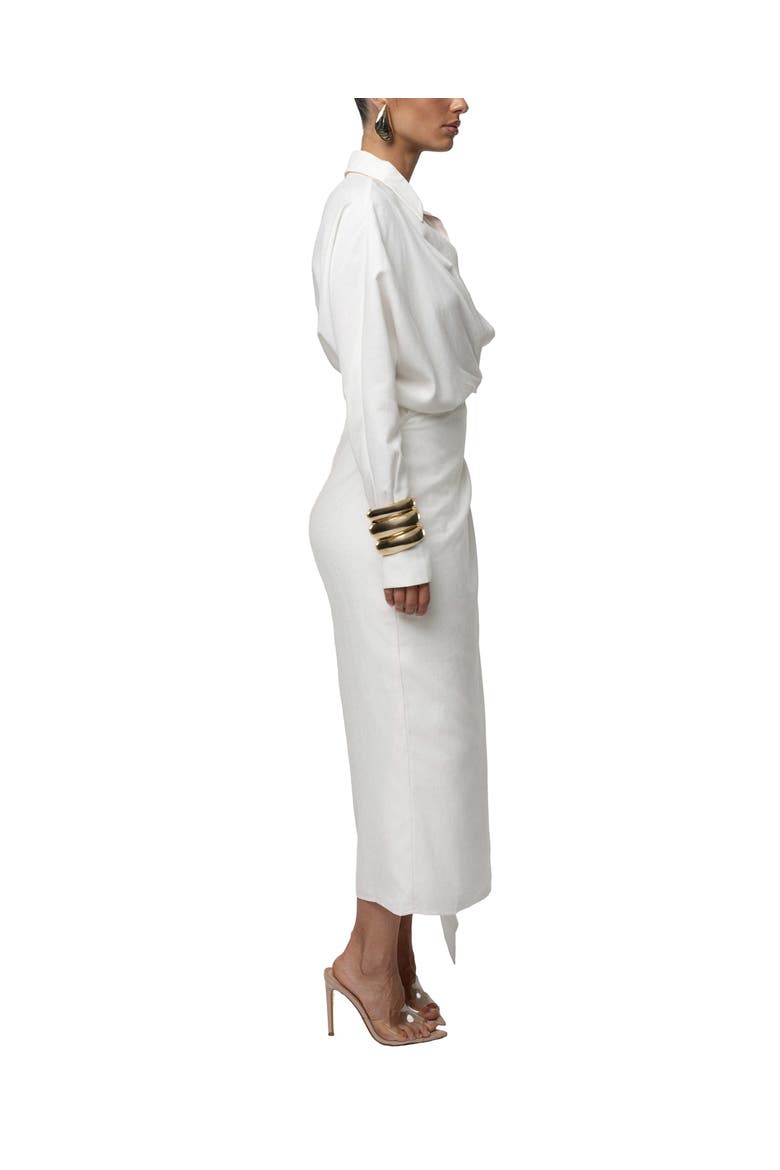 Skyline Wrap Midi Dress, Alternate, color, Ivory