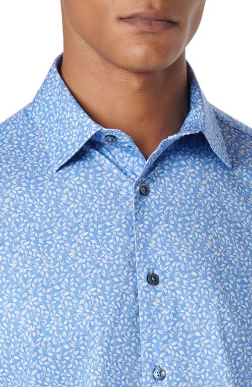 Shop Bugatchi Miles Ooohcotton® Leaf Print Short Sleeve Button-up Shirt