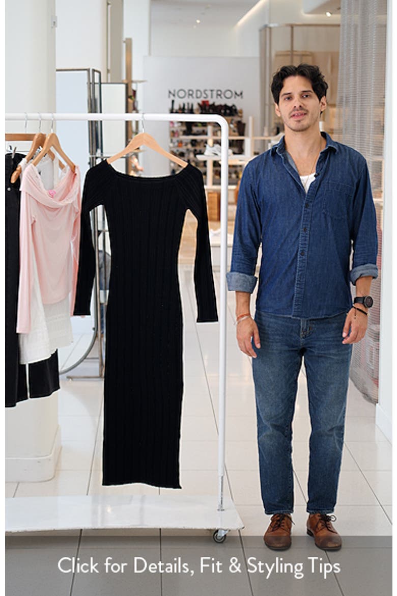Open Rib Long Sleeve Midi Dress video