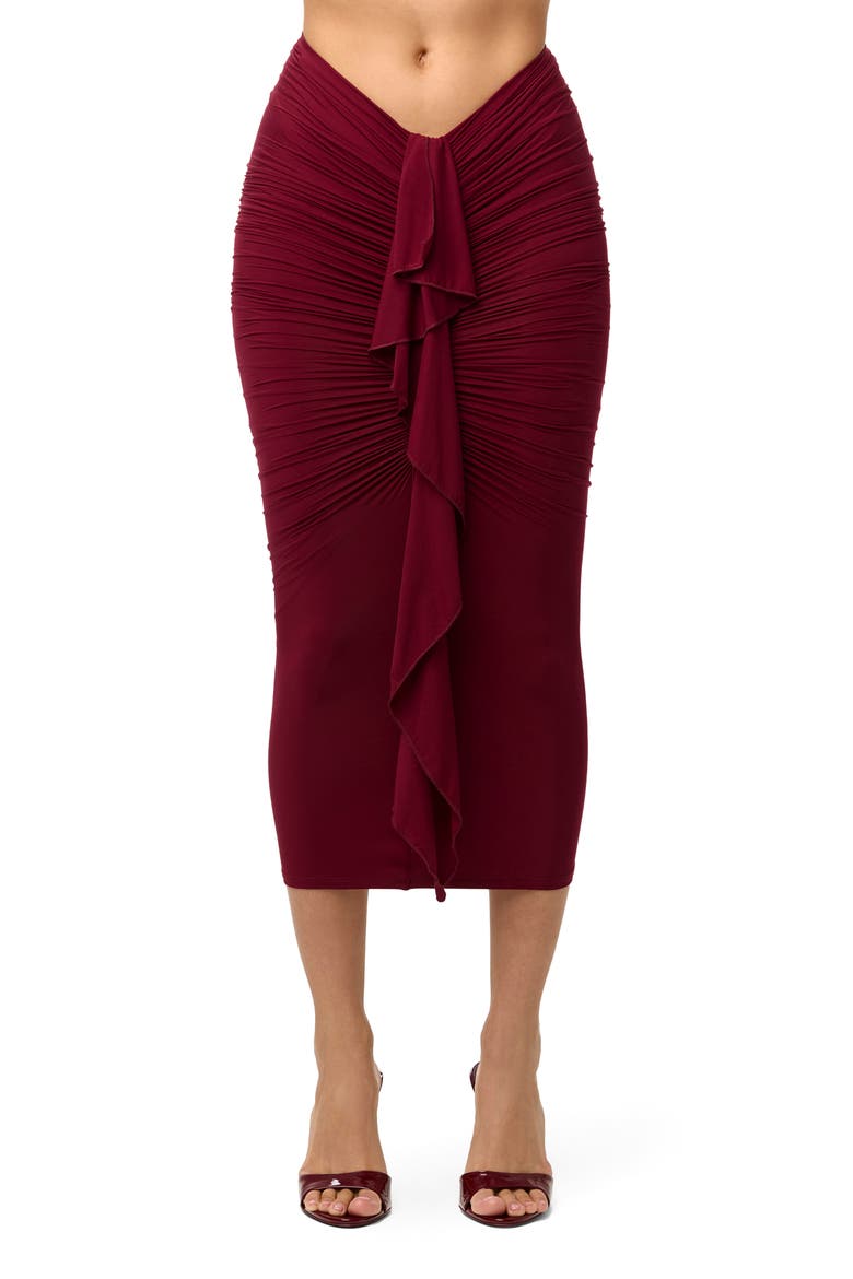 Ruffle Midi Skirt, Main, color, SANGRIA