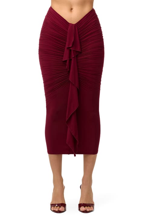 Ruffle Midi Skirt