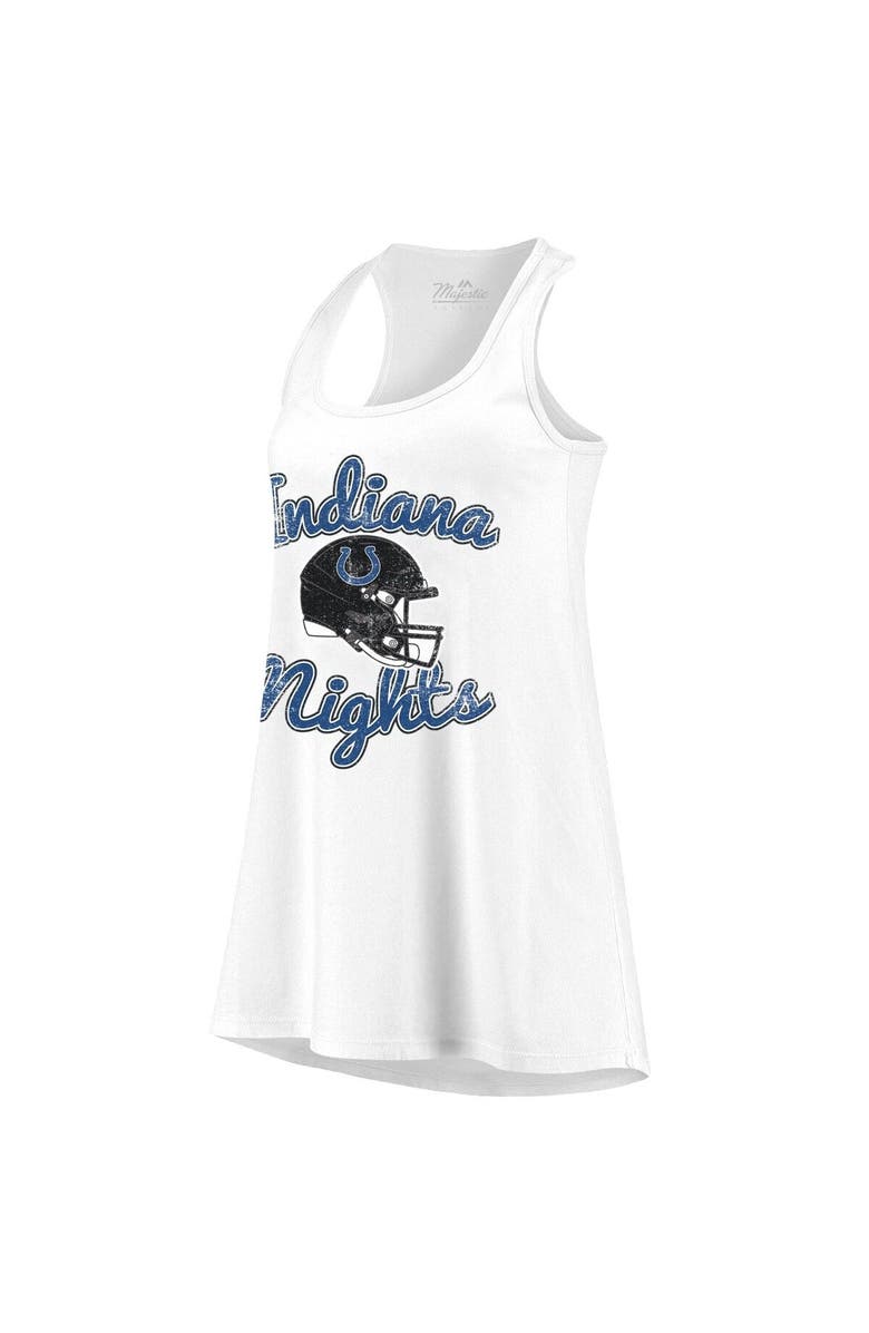 Majestic Threads Women's Majestic Threads  White Indianapolis Colts Indiana Nights Alternate Racerback Tank Top, Alternate, color, White