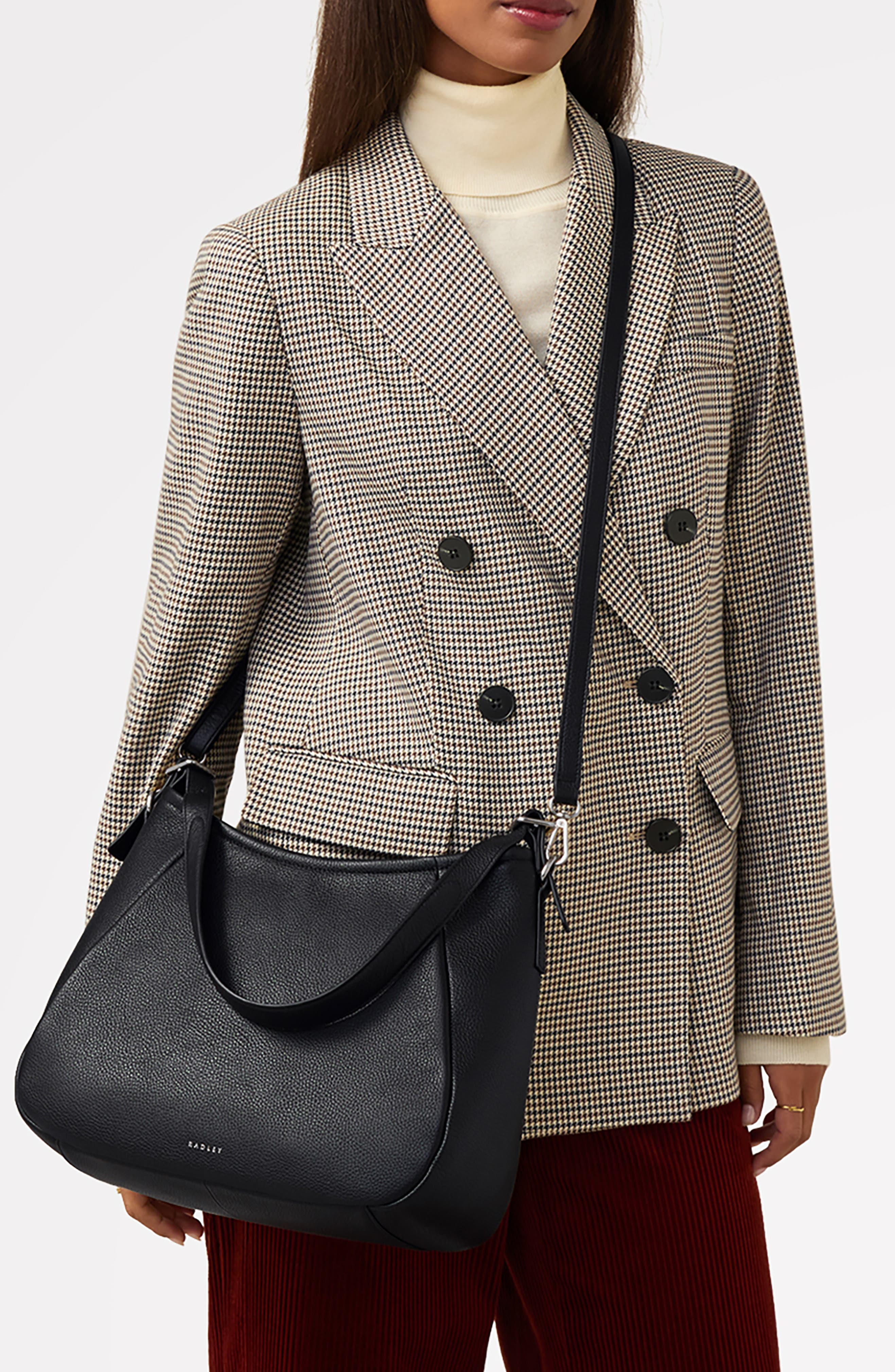 Radley Eastney Street Medium Zip Top Leather Satchel, Alternate, color, Black