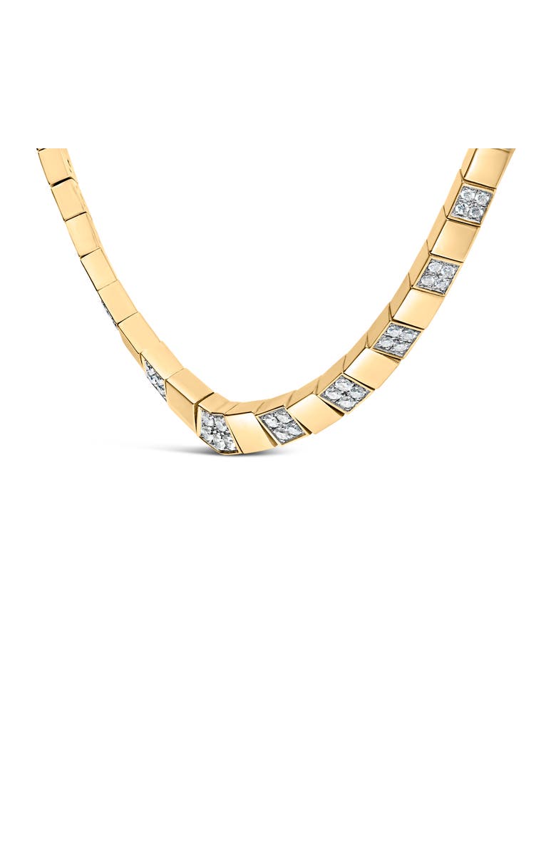 Haus of Brilliance 14K Yellow Gold 4/5 Cttw Diamond Cluster & Bar Set Link 3.5 MM Chain Necklace, Alternate, color, Yellow
