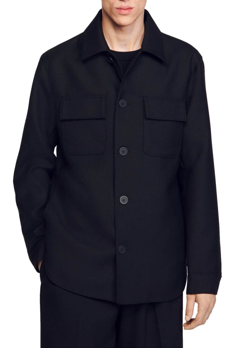 Buttoned overshirt, Main, color, Black