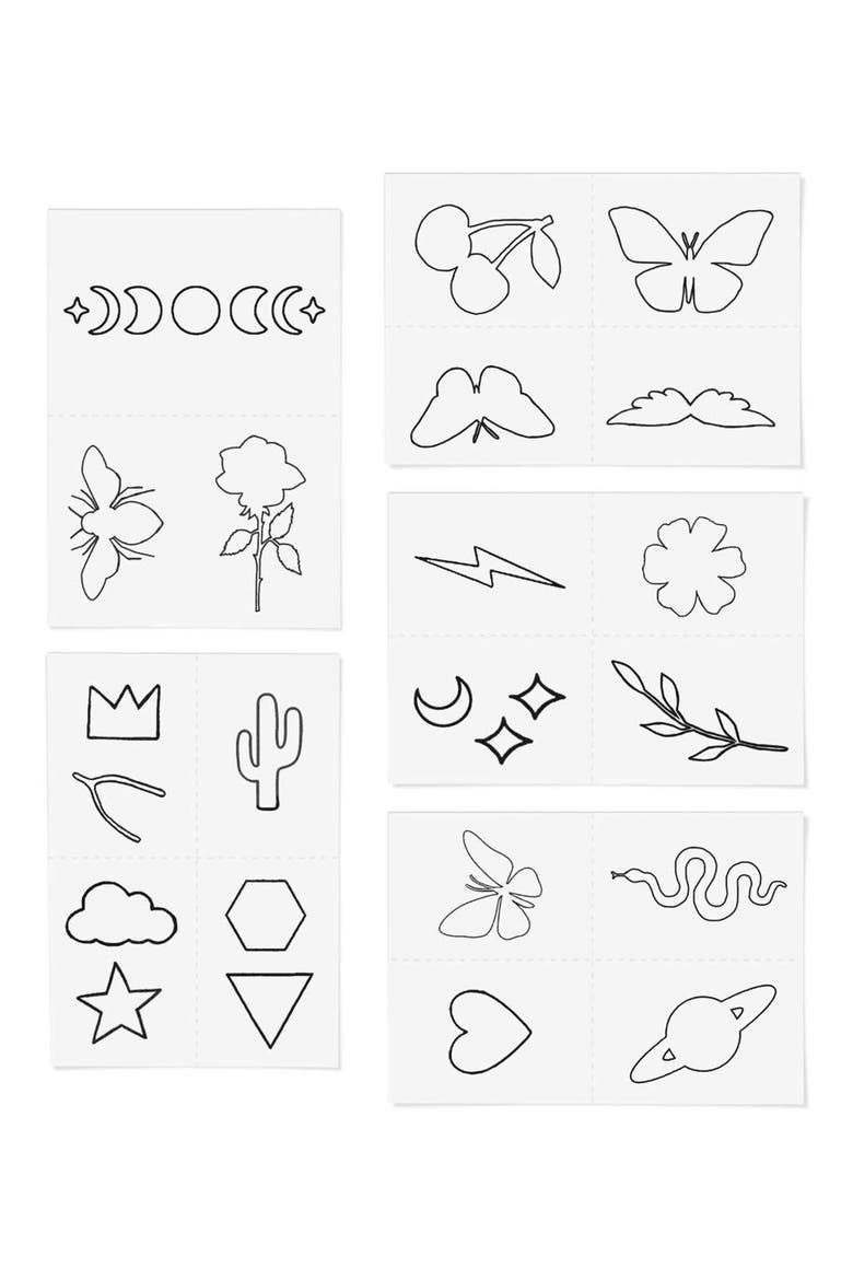 Outline Temporary Tattoos, Main, color, BLACK