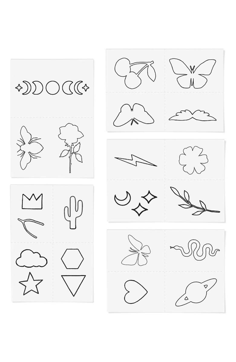 INKED by Dani Outline Temporary Tattoos, Main, color, Black