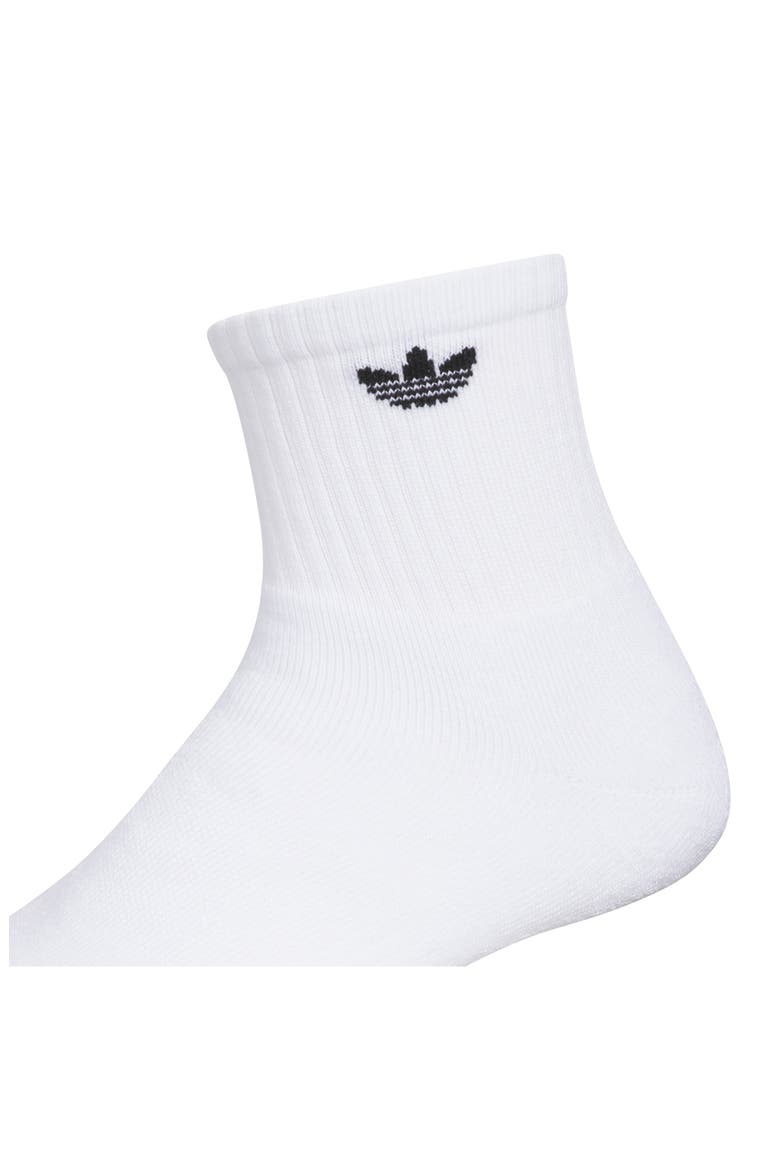 6-Pack Trefoil Performance Quarter Crew Socks, Alternate, color, WHITE