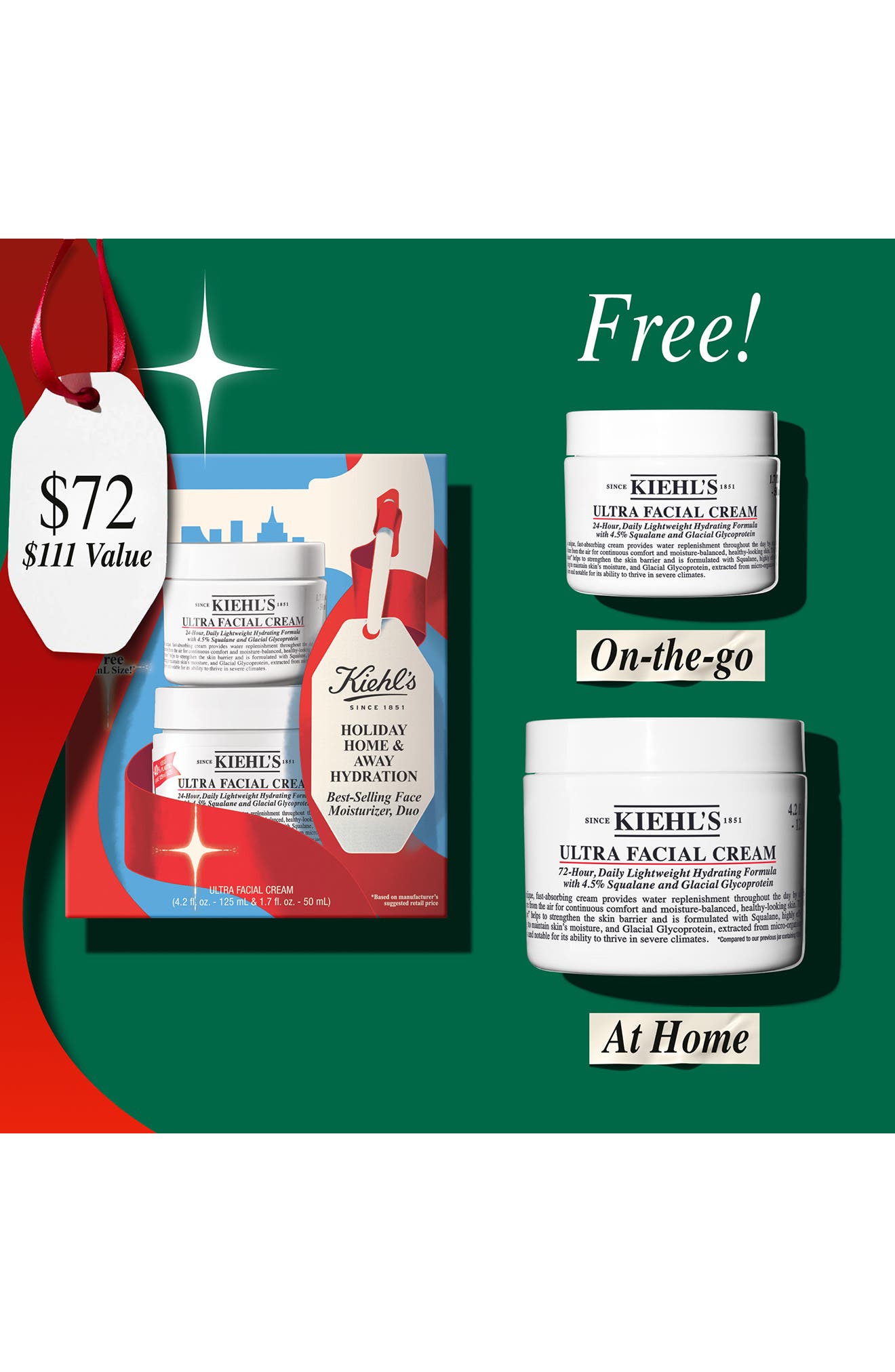 Kiehl's 美容液 クリーム セット Kiehl's Since 1851 Holiday Home & Away Hydration Gift Set $111
