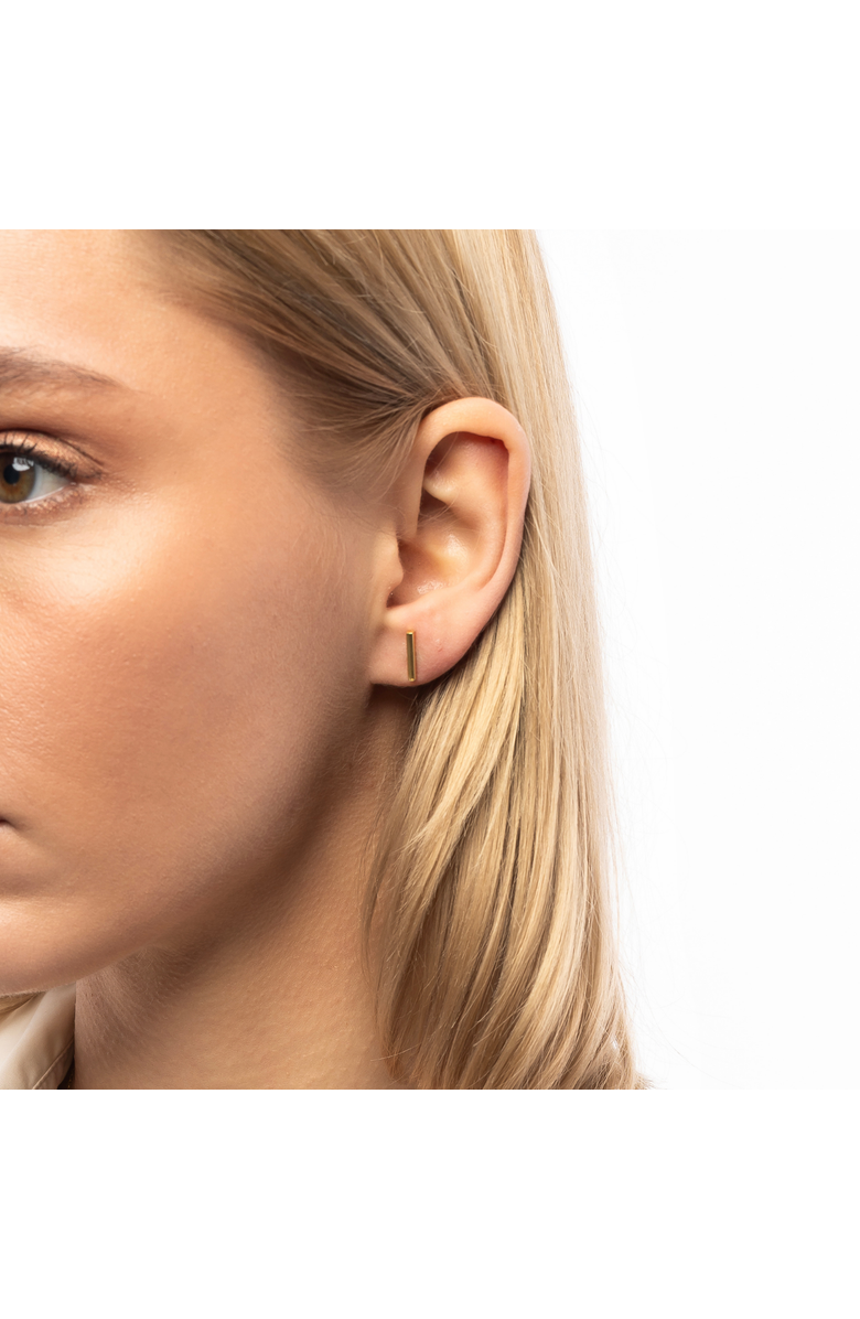 Spero London Bar Stud Plain Earrings Sterling Silver, Alternate, color, Silver