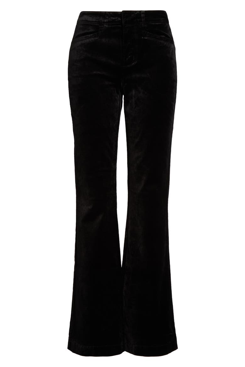 Laurel Canyon Velvet High Waist Flare Leg Jeans, Main, color, BLACK OVERDYE