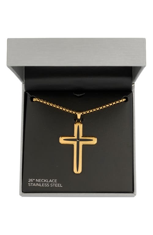 American Exchange Cross Pendant Necklace In Gold/black