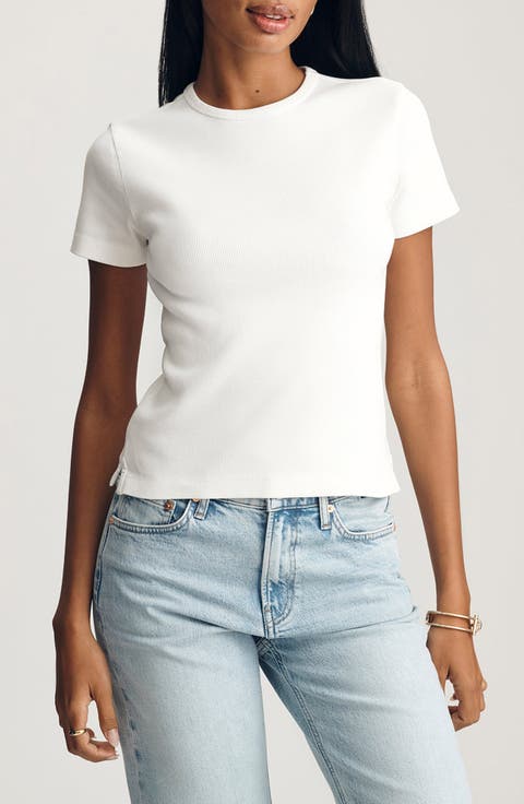 Stretch Cotton Rib T-Shirt
