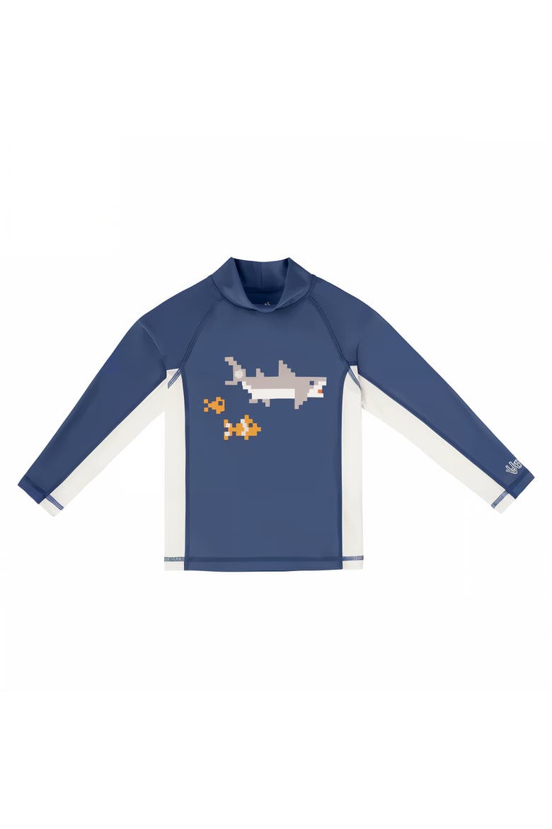 Long Sleeve Adventure Sun & Swim Shirt, Main, color, Shark-cade Game