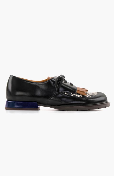 JERIPA Mixed-leather Oxford shoes