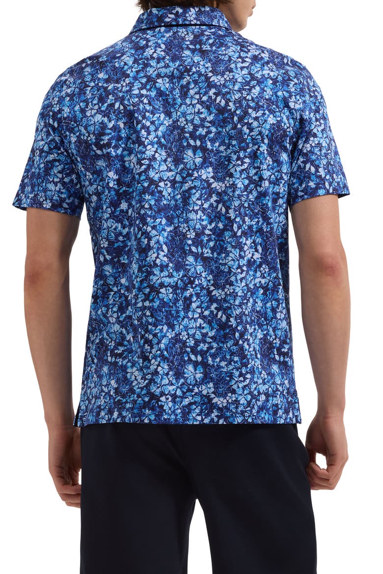 Hendrix Digital Floral Print Pima Cotton Polo, Alternate, color, CLASSIC BLUE