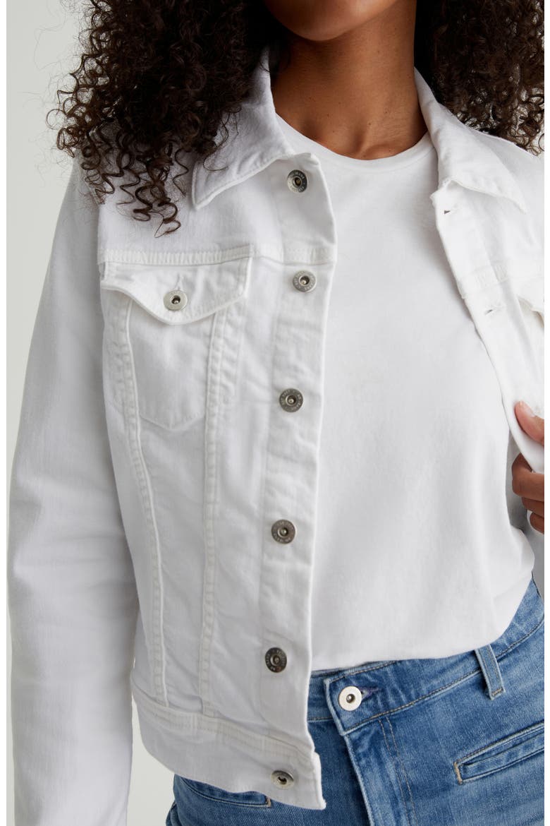 Robyn Denim Trucker Jacket, Alternate, color, WHITE