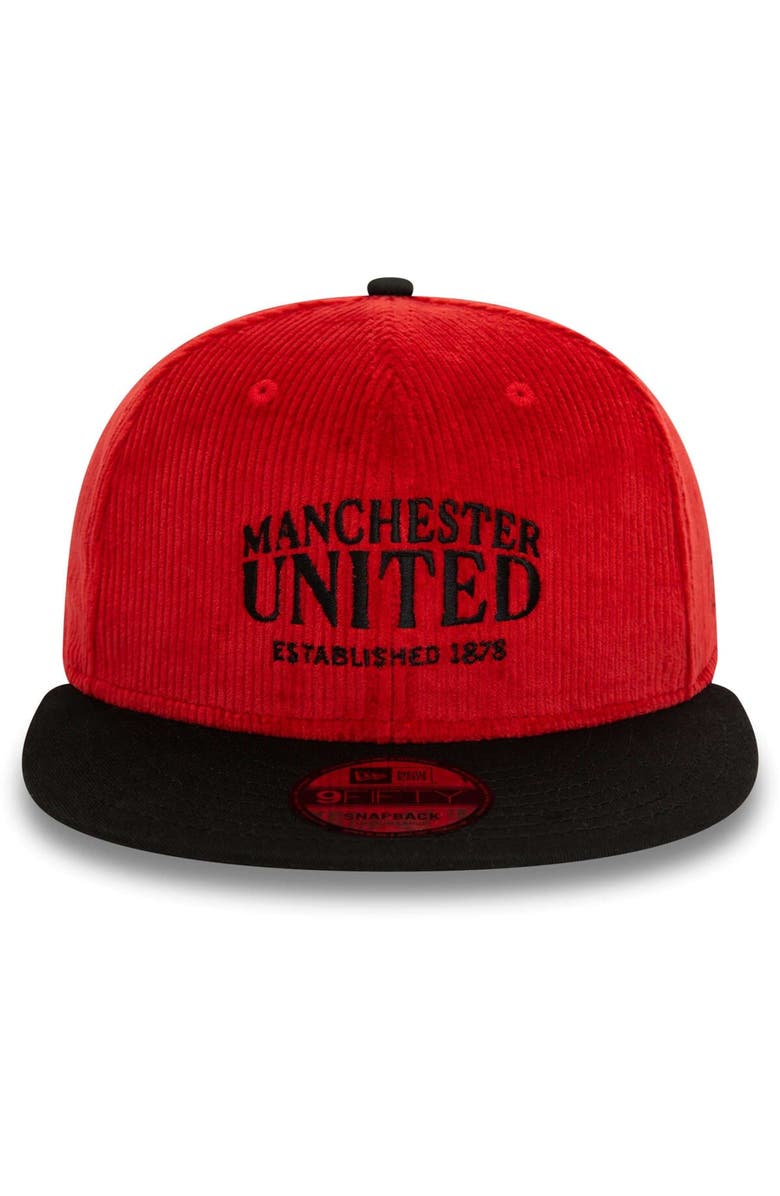 New Era Men's New Era Red Manchester United Corduroy 9FIFTY Snapback Hat, Alternate, color, Red