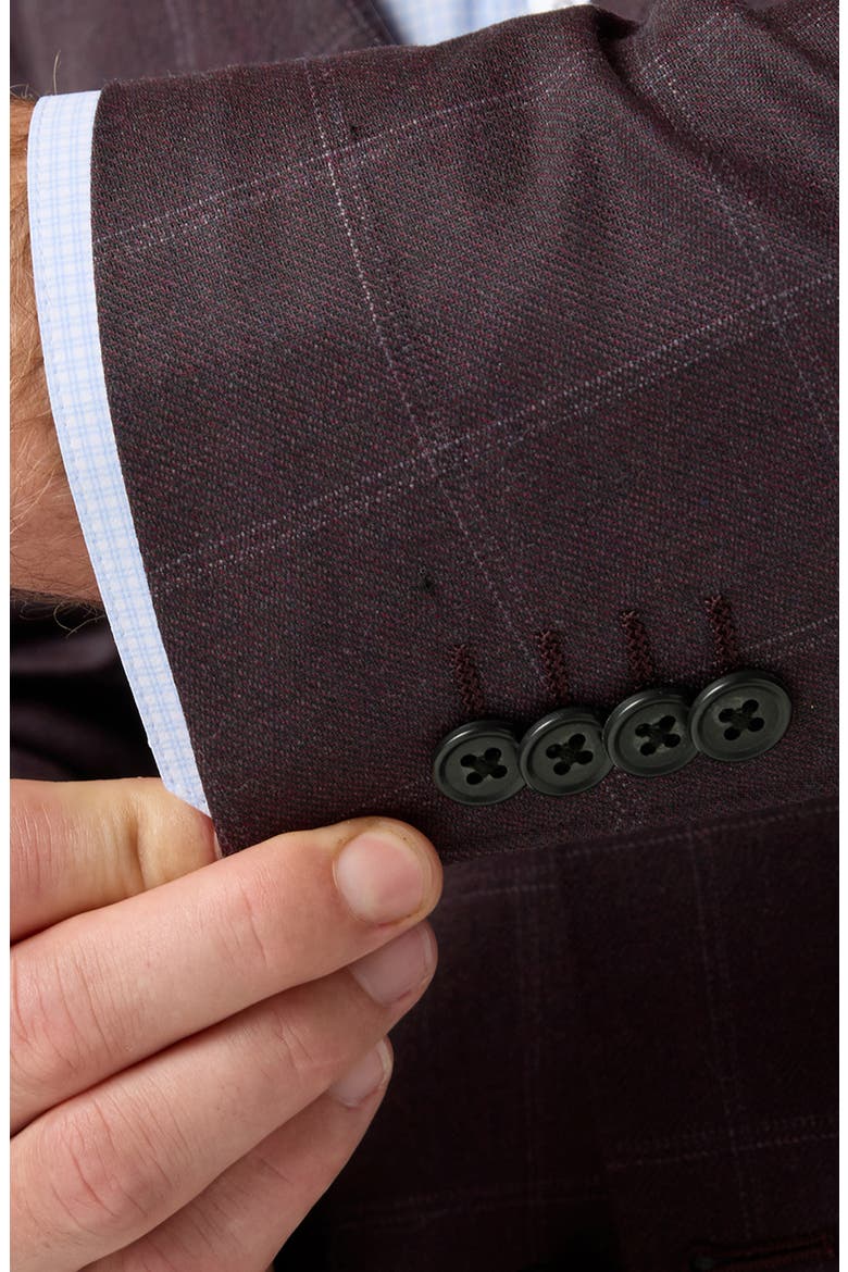 Lavelle Wool Blazer, Alternate, color, MERLOT TATTERSALL