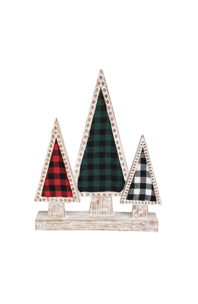 Transpac Multicolored Christmas Plaid Tree Decor Resin, Main, color, Multi