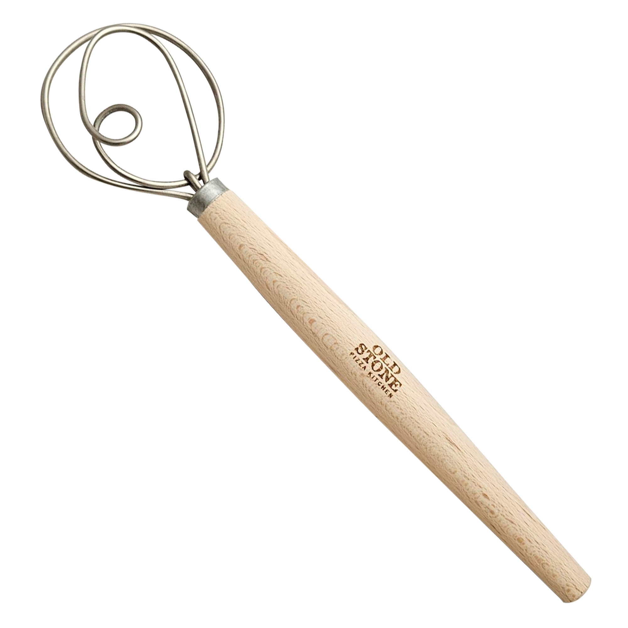 Old Stone Dough Whisk, 11.5-Inch - Natural/Silver