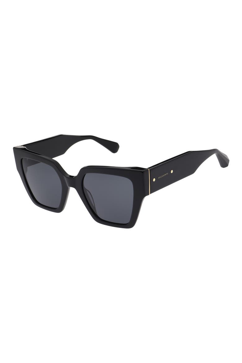 Bibi 52mm Square Sunglasses, Alternate, color, GLOSS BLACK