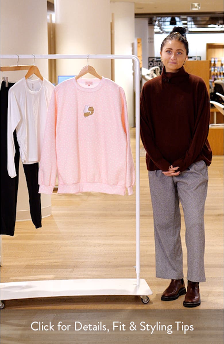 Angel Bear Embroidered Crewneck Sweatshirt, sales video thumbnail