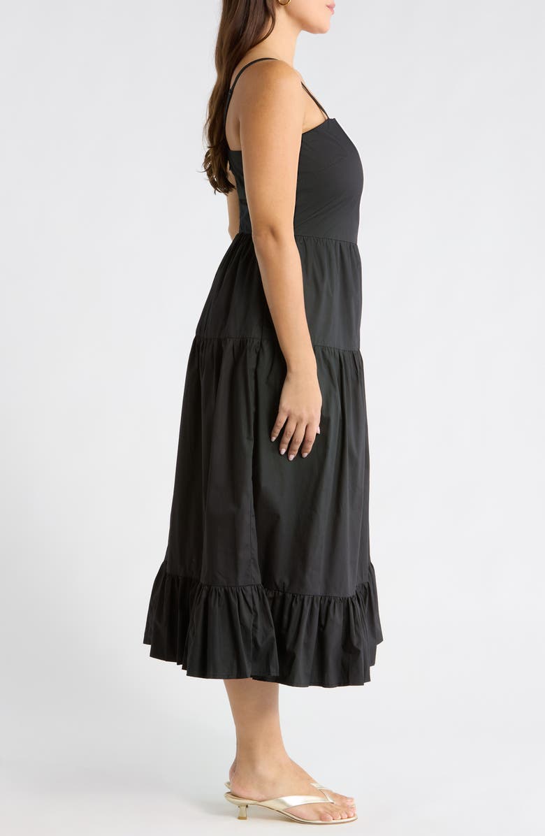 SUGARLIPS Brynley Cami Midi Sundress, Alternate, color, Black