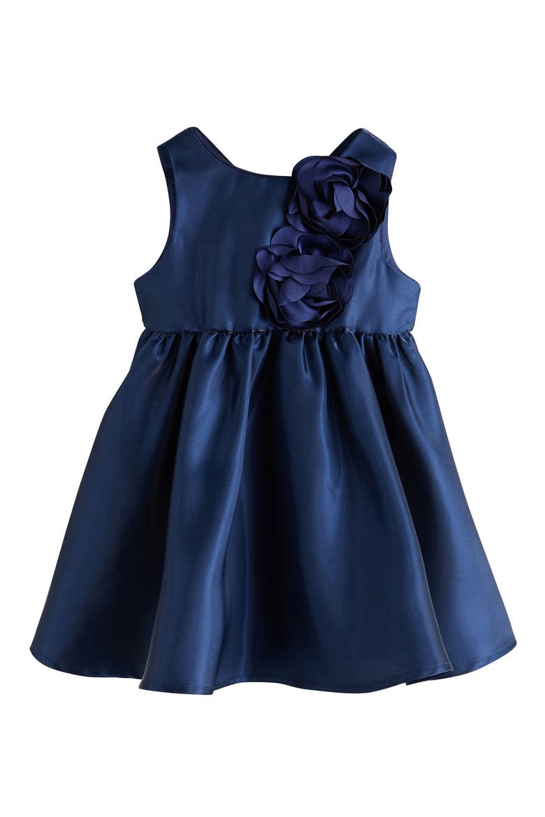 Kids' Floral Satin Party Dress, Main, color, BLUE
