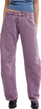 Free People We The Free Highland Low Rise Bowed Leg Jeans