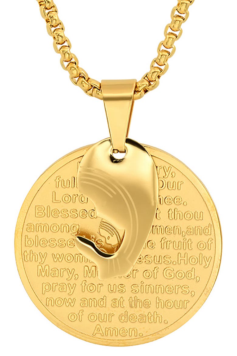 Mother Mary Pendant Necklace, Main, color, YELLOW