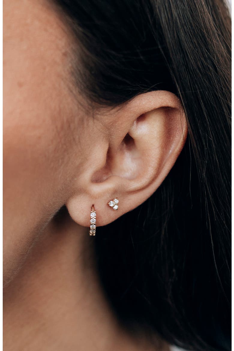 Cléo Trio Triangle Diamond Stud Earring, Alternate, color, 14K YELLOW GOLD/ DIAMOND