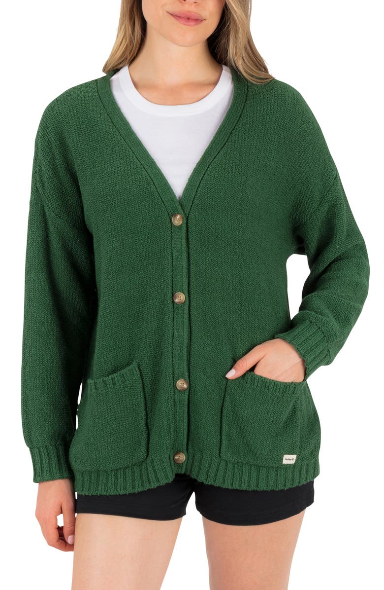 Hurley No Barriers Cardigan, Main, color, Eden