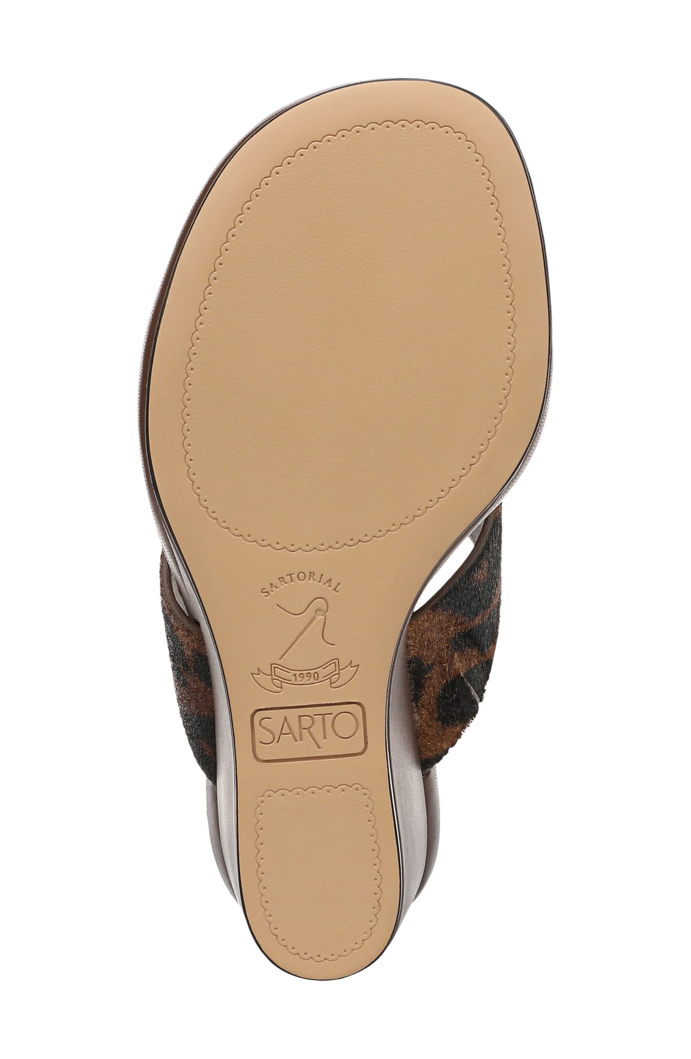 Talea Genuine Calf Hair Wedge Sandal, Alternate, color, BROWN