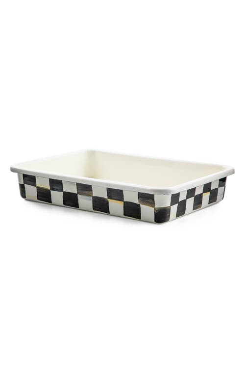 Mackenzie-childs Mackenzie Childs Courtly Check Enameled Steel Baking Pan In Black