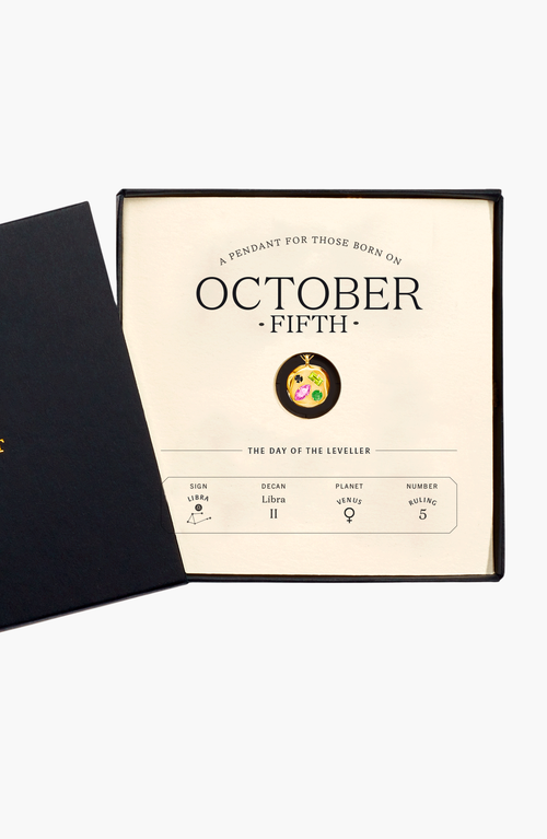 Birthdate Co. The October Birthdate Gold Pendant In October 5th - Gold