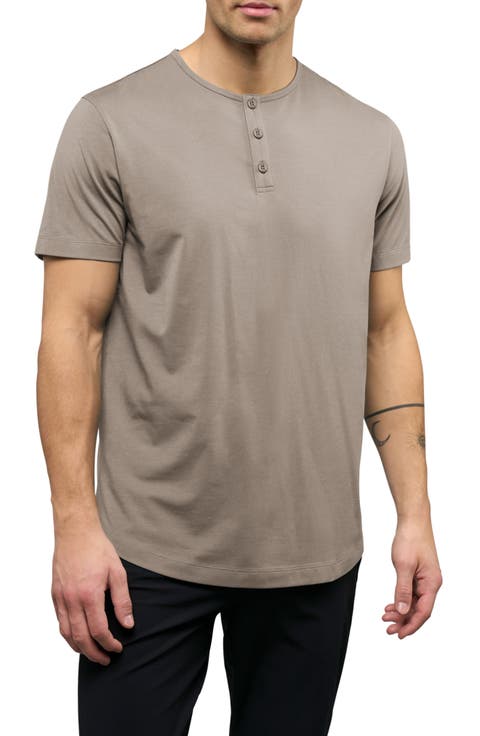 AO Curved Hem Short Sleeve Henley