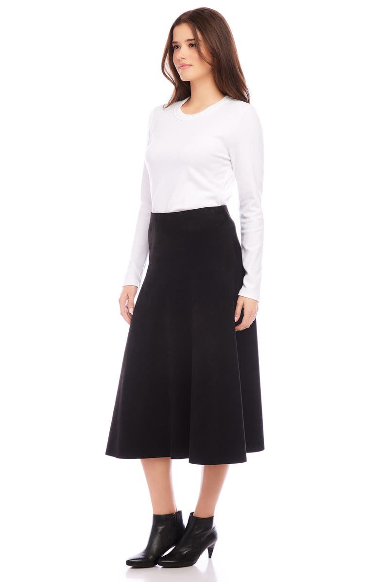 Karen Kane Faux Suede Midi Skirt, Alternate, color, 