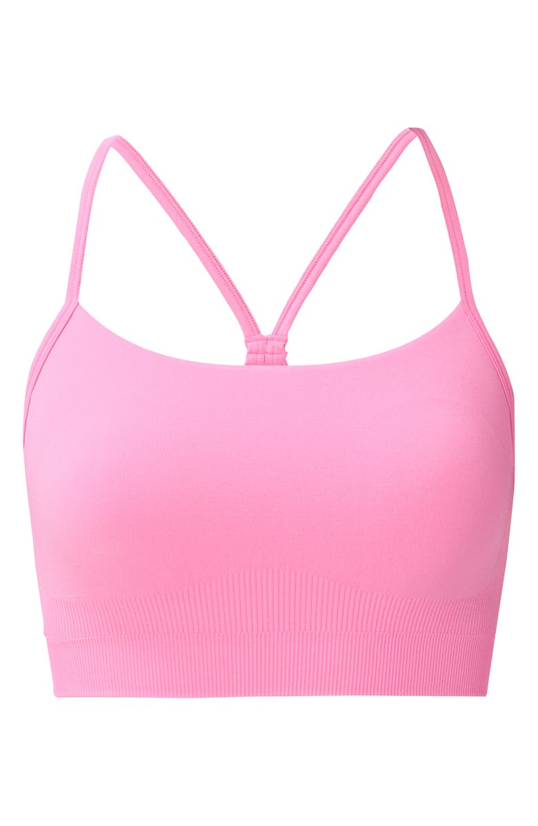 Sweaty Betty Spirit Restored Racerback Sports Bra, Alternate, color, Guava Pink