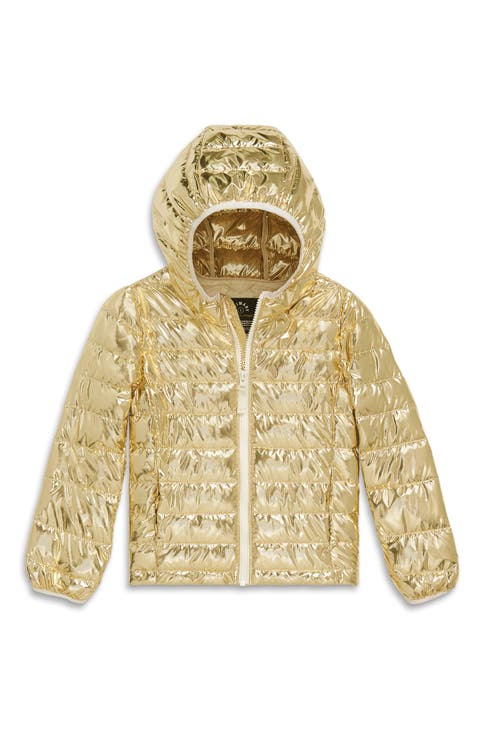 Kids' Lightweight Water Repellent Metallic Puffer Jacket