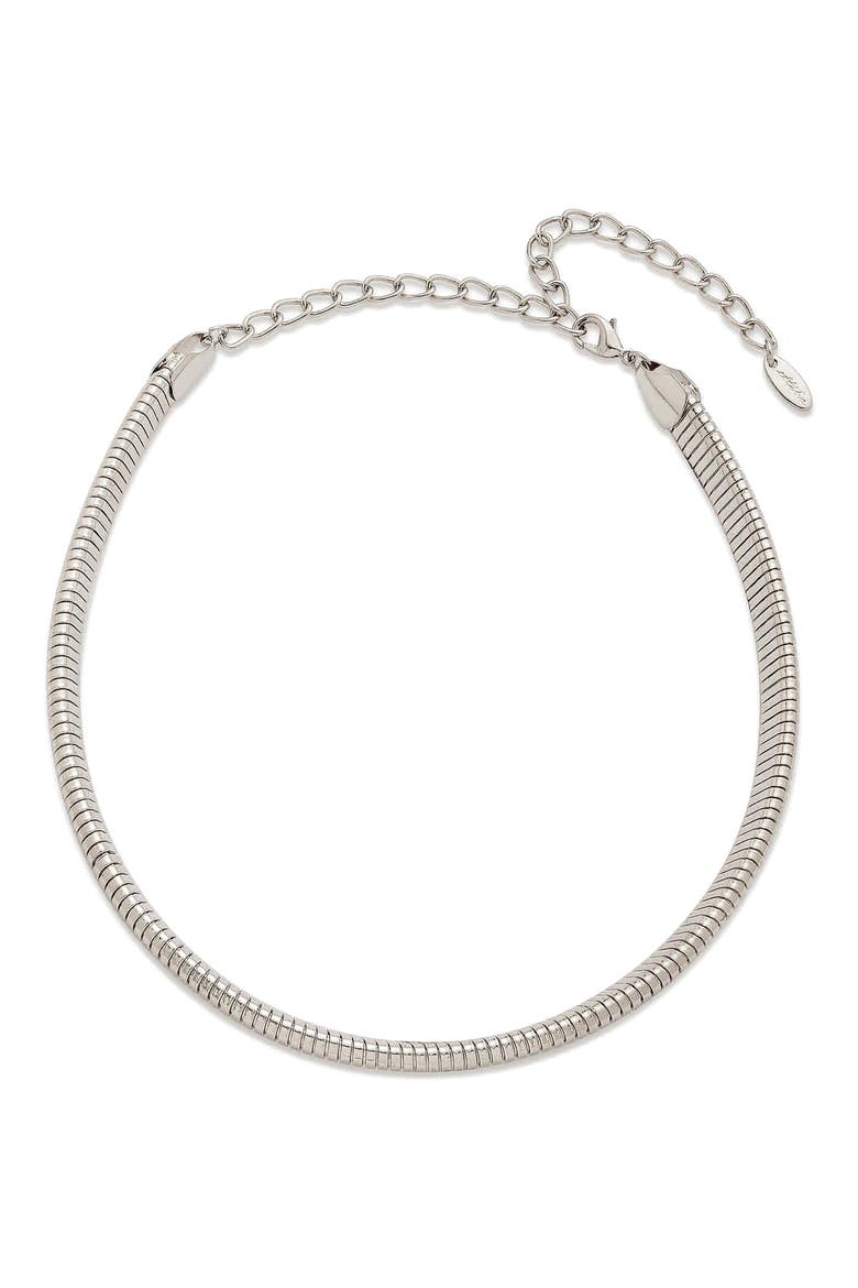 Your Essential Flex Choker Necklace, Main, color, RHODIUM