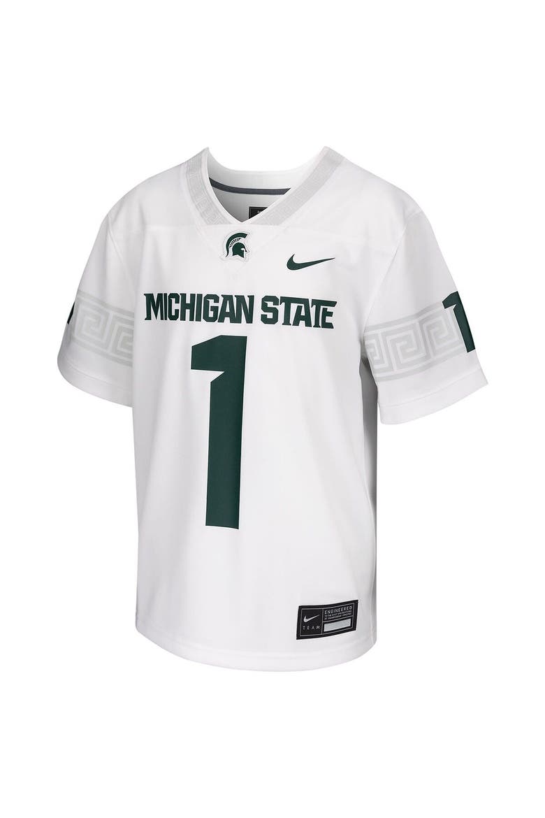 Youth Nike # White Michigan State Spartans Football Game Jersey, Alternate, color, White