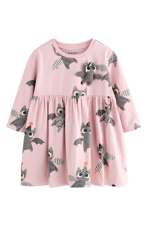 Kids' Bat Long Sleeve Jersey Dress (Baby & Little Kid)
