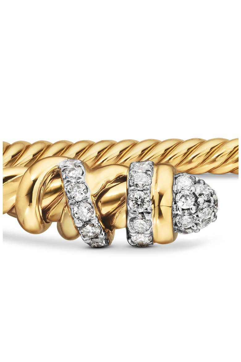 Petite Helena Cablespira® Bracelet in 18K Yellow Gold with Diamonds, 3mm, Alternate, color, GOLD