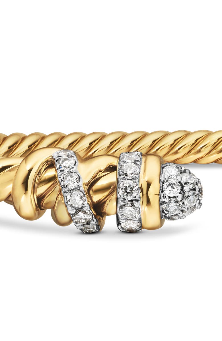 David Yurman Petite Helena Cablespira<sup>®</sup> Bracelet in 18K Yellow Gold with Diamonds, 3mm, Alternate, color, Diamond/ Yellow Gold