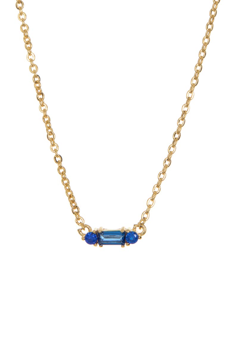 Sterling Forever Amara Cubic Zirconia Pendant Necklace, Main, color, Gold